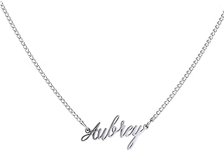 Custom Name Necklace Personalized Pendant 18k White Gold Plated for Women and Girl