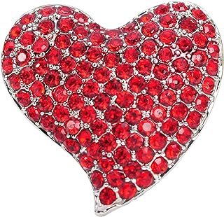 Gyn&Joy Silvery Tone Austrian Crystal Love Valentine Heart Brooch Pin BZ264