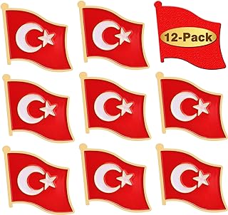 Stylish Turkey Flag Enamelled Alloy Brooch with Pin Clasp - Ideal for Clothes, Bags, Hats - Unisex Design