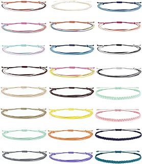 24Pcs JELIEE Beach Surfer Wave Bracelets - Colorful Friendship Anklets with Bead Chains for Women and Teen Girls