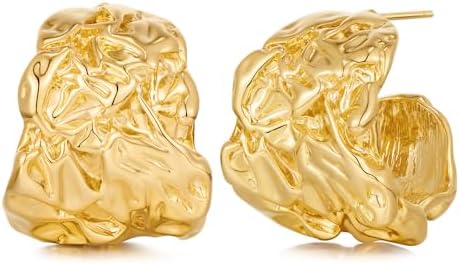 Gold Chunky Hoop Earrings for Women Open Hoop Earrings Twisted Hoop Earrings Hypoallergenic Earrings Statement Earrings Jewelry Gift