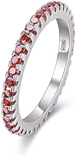 Lavender Platinum-Plated Cubic Zirconia Wedding Ring for Women, Classic Eternity Band Design