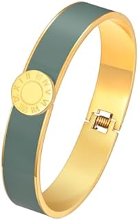 Gold Bracelets for Women - 14K Gold Plated Love Bangle Roman Numerals Friendship Bracelet Teen Girls Trendy Jewelry,Mothers Valentines Day Birthday Gifts for Her Friend Sister Mom from Son Daughter