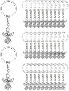 30 Pcs Guardian Angel Charm Keychain Key Ring for Wedding Party Favors, 3.15 Inch