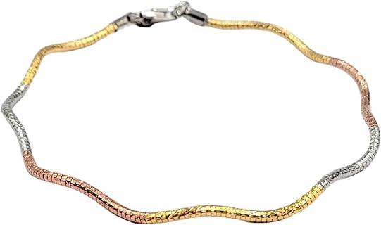 925 Sterling Silver Tri Color Rose Gold,White Gold,Yellow Gold Bangle Style Bracelet Beautiful Gift for Girlfriend,Wife,Daughter