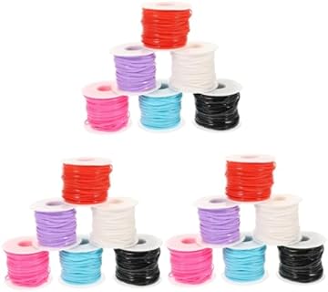 TEHAUX 3 Sets PVC Braided Rope Necklace Lanyard DIY Key Chain Material DIY Kits Colored Plastic Ropes Weaving Kit Woven Craft Material Pp Stainless Steel Craft Rope Bracelet