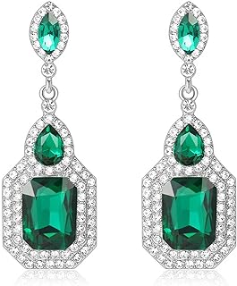 Push-back Vintage Rhinestone Dangle Earrings in Stainless Steel and Zinc for Women - Elegant Drop Design