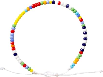 Ubuntu Life Bead Bracelet – Handmade, Single Strand Glass Bead Bracelet with Slide Closure, Made from Vegan Materials, Stackable Bohemian Bracelets for Women and Men