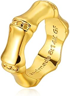 14K Gold-plated Simple Stack Ring for Women by MYEARS, Yellow-Gold-Plated-Brass, Size 6 - No Gemstone