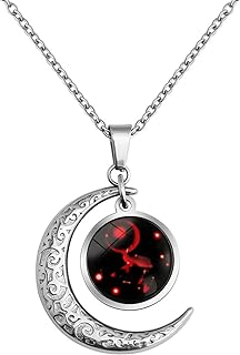 Unisex Stainless Steel Zodiac Moon Pendant Necklaces for Women/Men