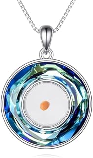 Sterling Silver Mustard Seed Necklace with Crystal Charm and Cable Chain - Faith-Inspired Jewelry Gift for Women and Girls