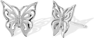 Handcrafted Butterfly-Themed Sterling Silver Stud Earrings with Secure Push Back, From Boma Jewelry