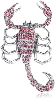 Rhinestone Scorpion Brooch for Women Men Crystal Animal Lapel Pins Suit Clothes Jewelry Accessories Boutonniere for Hat Tie Vintage Art Deco Birthday Xmas Fashion Punk Gift for Boyfriend