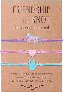 DOYYCA Friendship Bracelets Cute Matching Unicorn Star Heart Rainbow Best Friend Bracelet Gifts for 3 Girls Women BFF
