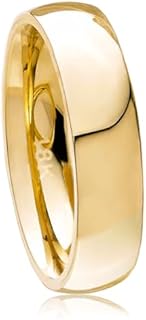 18K Gold Melted Over Titanium Wedding Band Ring for Men. 6mm Width 5.7 GR Classic Domed Contoured Comfort fit, High-Polished Finish, and Vintage Design. Engagement and Anniversary.