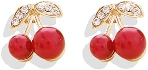 Playful 3D Cherry Dangle Earrings in Zinc, with Push Back Design for Women and Girls, Cute Fruit Summer Accessory - Perfect Gift Idea