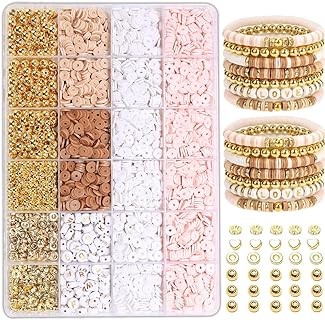 LFLIUN Gold and Clay Beaded Bracelet Making Kit for Adults - Fashion forward, Personalized DIY Jewelry Maker Set with Cobblestone Design - Ideal Birthday Gift