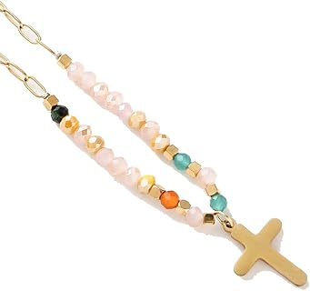 Cross Necklace for Women Gold Silver Cross Necklaces for Women Trendy Dainty Gold Necklace Sterling Silver Necklace for Men Chunky Rhinestone Cross Necklace Layered Cross Pendant Necklaces Birthday Party Gifts for Teen Girl