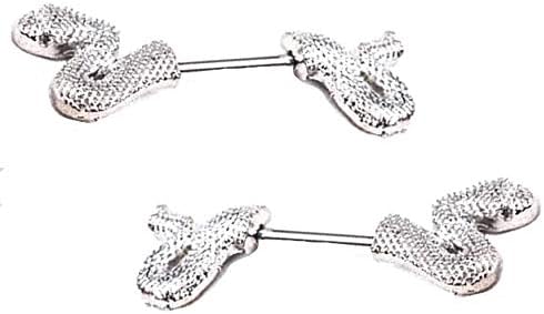 Stainless Steel Snake Nipple Rings with CZ Stones for Bold Personalities, Unique Shield Shape Design