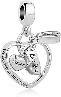 KunBead Grandma Sister Mom Birthstone Heart Birthday Family Daughter Love Bead Charms for Bracelets Necklaces