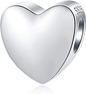 925 Sterling Silver Love Heart Charm Bracelet with Crystal Beads by GEMDAZZ - Perfect Gift for Wife/Mother/Lover for Valentines or Christmas - Heart & Star Design