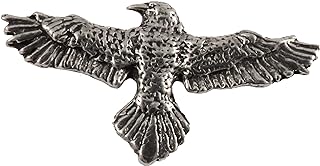 Handcrafted Antique Pewter Flying Raven Brooch with Double-Safety Clasp for Unique Style Lovers - Small and Large Variations Available