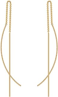 14K Gold-Plated Threader Drop Earrings for Women and Girls by NOKMIT - Hypoallergenic, Dainty, Lightweight, Long-Dangle