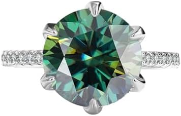 5ct Pink/Red/Yellow Moissanite Engagement Rings for Women D Color VVS1 Diamond Rings 925 Sterling Silver Wedding Rings for Women with Certificate