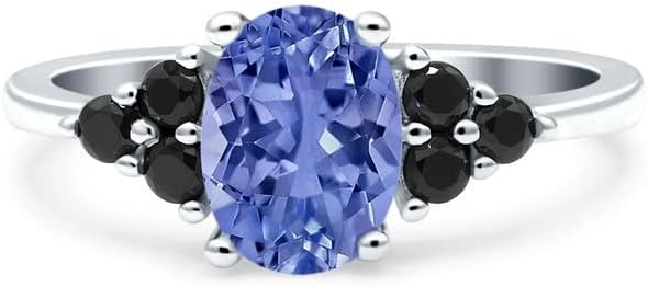 925 Sterling Silver Rings For Women, Natural Tanzanite Gemstone Stackable Women Ring