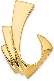 14k Yellow Gold Solid Polished Hidden bail Fits Up To 8mm Omega Slide Jewelry for Women