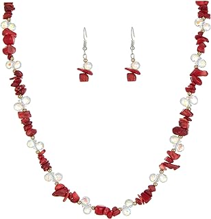 BULINLIN Crystal Beaded Choker Necklace Irregular Bead Necklace Stone Beads Handmade Necklaces Costume Jewelry Christmas Birthday Gifts for Women