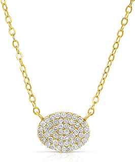 Spring Ring Clasp Diamond Solitaire Pendant Necklace, Cable Chain, Yellow Gold for Women, Cluster Design by MAX + STONE