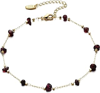 Lobster Claw Clasp Crystal Gemstone Anklet - Beaded Chain Design - Elegant Fashion for Women - Boho-Chic Style