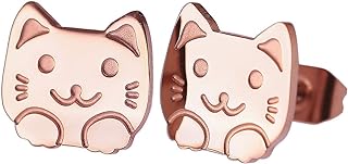 HANFLY Cat stud earrings Kitten earrings Fashion earrings Cute stud earrings