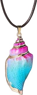 Natural Seashell Shell Scallop Conch Pendant Necklace with 27" Long Rope Chain (25 Styles)