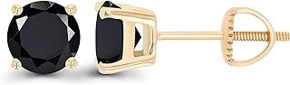 14K Yellow Gold Onyx Stud Earrings with Screwback Design for Everyday Elegance and Upscale Outfits