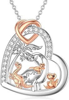 Mothers Day Gifts for Mom 925 Sterling Silver Mama Bear/Mamasaurus/Mama Cat/Mama Bird/Mama Panda/Mama Hen Necklace with 1 2 3 4 5 Cubs Mother Daughter Son Pendant Love Heart Jewelry for Women Mom Girls