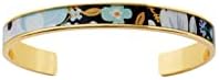 Rifle Paper Co. Gold-Plated Enamel Cuff Bracelet - Elegant Wrist Accessory for Events & Gatherings