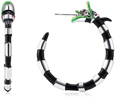 Coral Snake Hoop Earrings Enamel Snake Juice Earrings Cosplay Costume for Women Girls