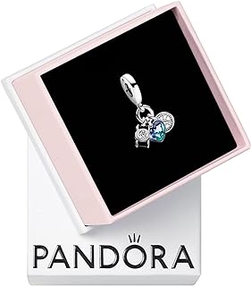 Pandora Camera, Heart & Compass Triple Dangle Charm - Bracelet Charm Moments Bracelets - Great Gift for Her - Sterling Silver & Enamel with Cubic Zirconia - With Gift Box