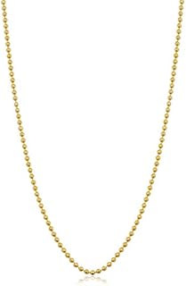 Kooljewelry 14k Gold 1 mm Diamond-cut Bead Ball Chain Necklace (16, 18, 20, 22, 24 or 30 inch)