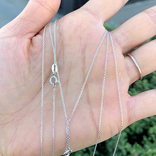 Adabele Authentic Sterling Silver 1mm 1.3mm Flat Cable Chain Necklace Tarnish Resistant Hypoallergenic Nickel Free Women Men Jewelry Made In Italy (16 inch - 26 inch)