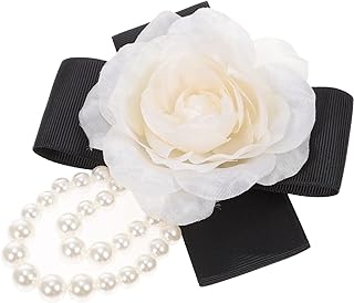Abaodam Camellia Corsage Wedding Ceremony Decorations Pearl Decor French Dress for Women Backpack Pin Women Clothes Lapels Bow Pearl Brooch Pin Clothes Brooch Delicate Flower Brooches Silk