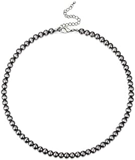 Western Navajo Pearl Choker Necklace Western Cowboy Cowgirl Beaded Necklace Adjustable Vintage Choker Boho Jewelry Gifts for Women Men