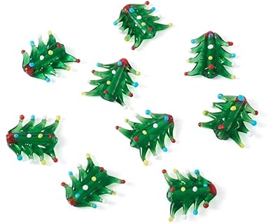 Cherisworry Christmas Glass Bead Bracelet in Green with Round Design for Jewelry Making