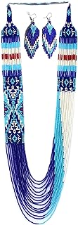 Native American Style Layered Beaded Necklace– Ukrainian beaded Necklace Native Handmade Seed Bead Necklace,Tribal ethnic beaded necklace La-3