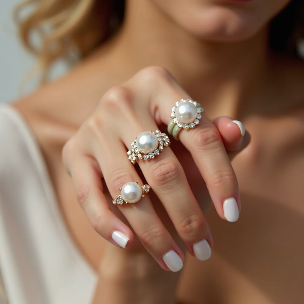 bagues de perles uniques
