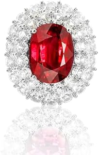 Stunning Red Oval Garnet Halo engagement rings for women Elegant and Timeless wedding rings for women,oval engagement ring,stainless steel wedding rings for women.