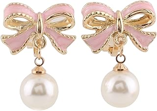 GRACE JUN Simulated Pearl Clip On Earrings Not Pierced Earrings Elegant Ear Clip for Women Party Daily Jewelry Accessory