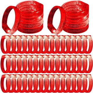 Leitee 48 Pcs Glow in the Dark LED Bracelets Light up Flashing Wristbands LED Bracelets Party Supplies Favors for Valentine's Day St. Patrick's Day Carnival Festival Concerts Accessory